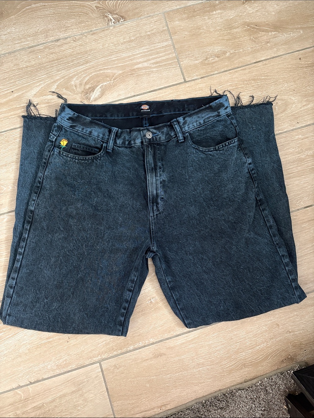 Dickies Men's Black Washed Straight Jeans
